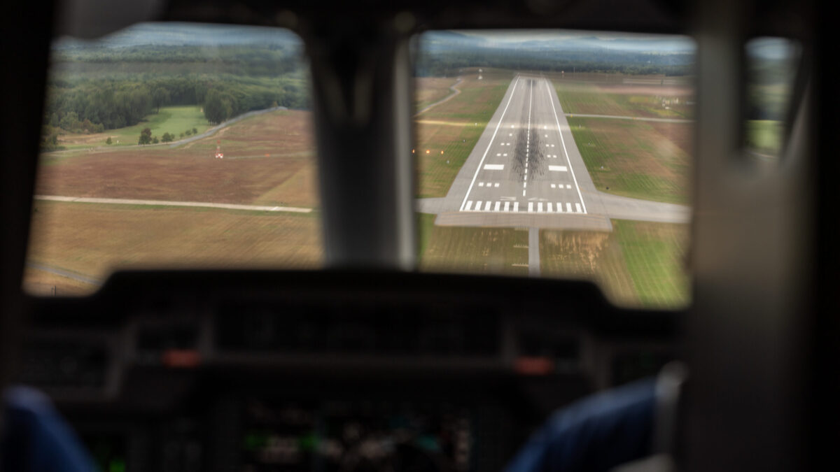 An airport's numbered runway