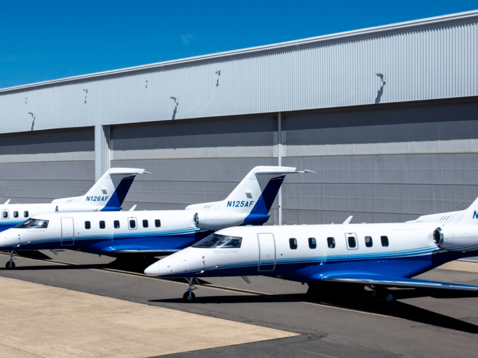 PC-24 jet lined up on tarmac