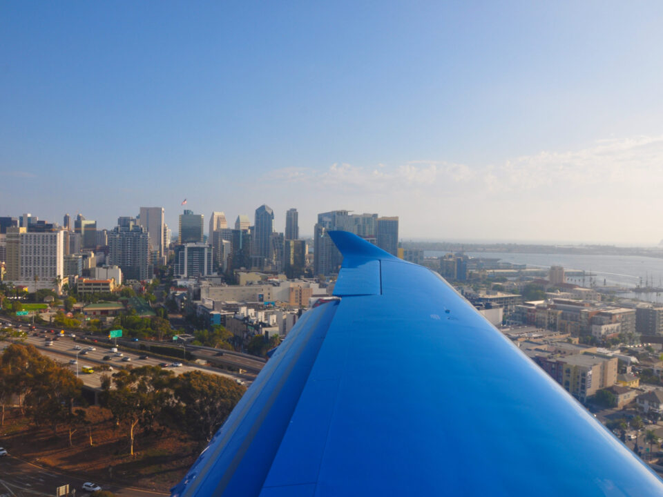 planesense flying over san diego